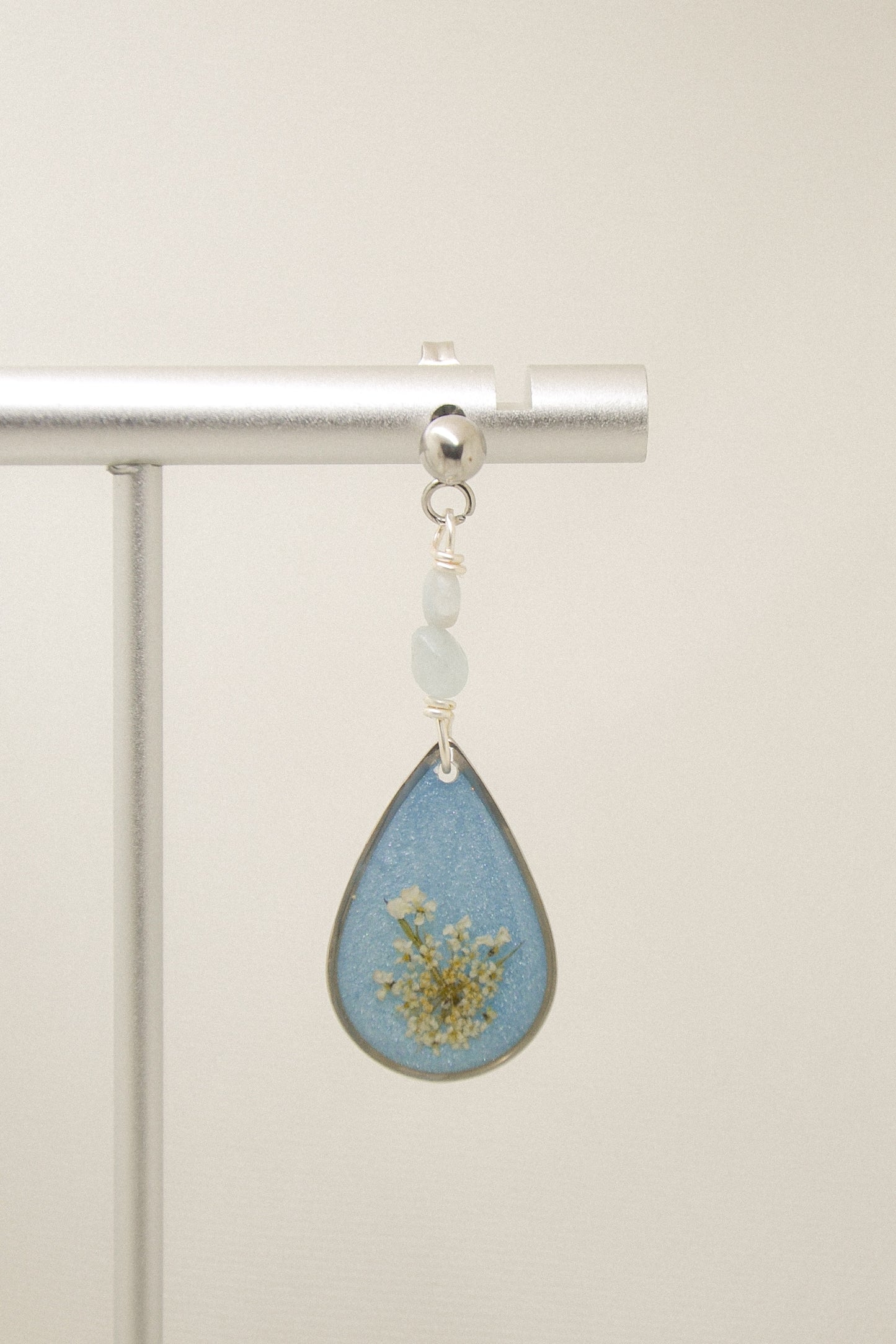Queen Anne’s Lace & Topaz earrings
