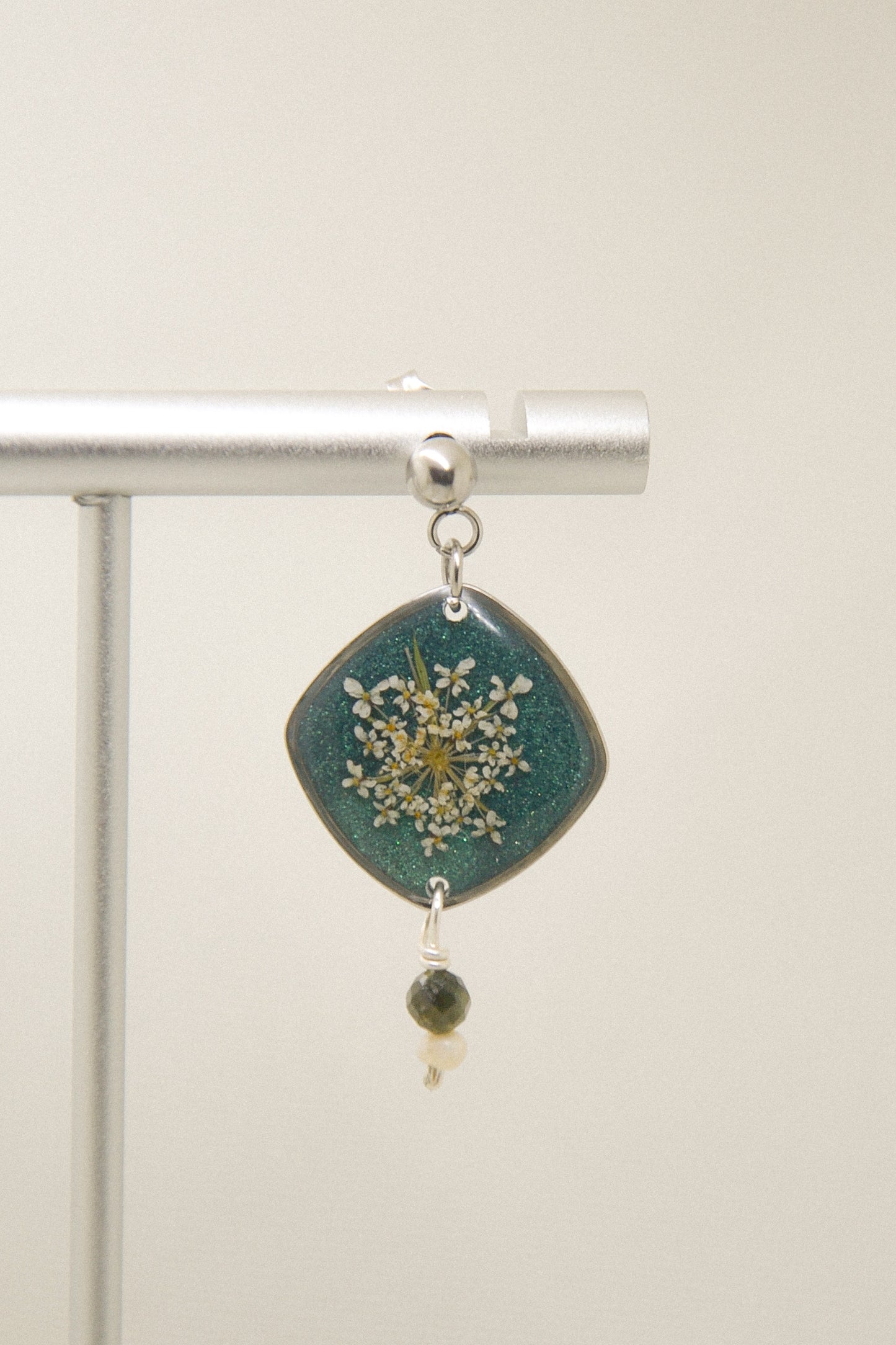 Queen Anne’s Lace & pearl earrings