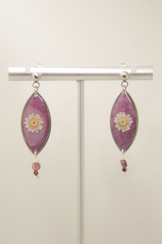 Rice flower & Tourmaline earrings