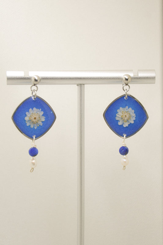 Rice flower & Pearl earrings
