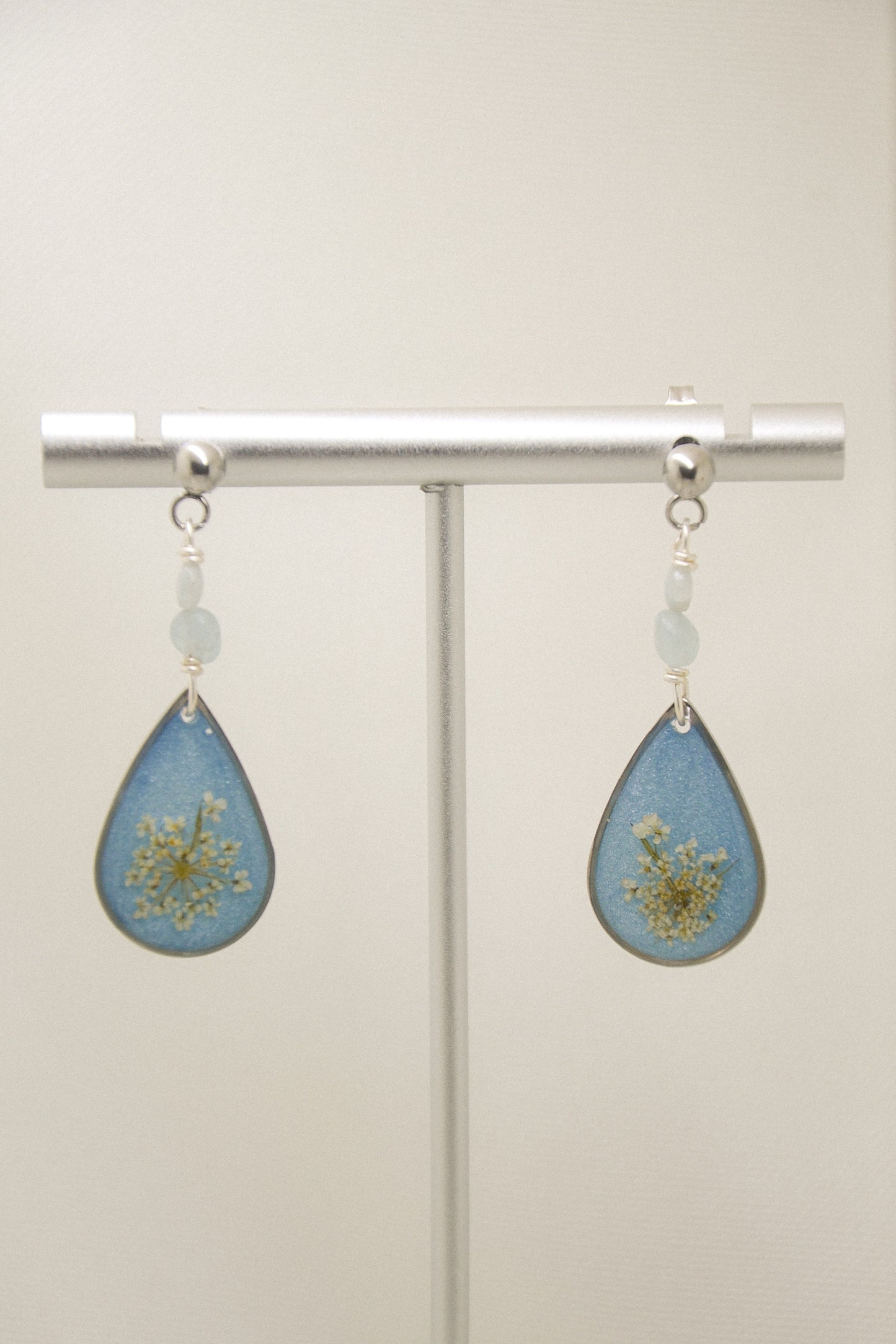 Queen Anne’s Lace & Topaz earrings