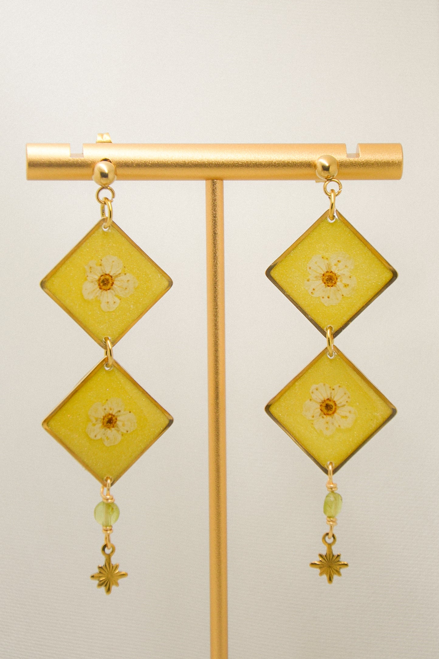 Myosotis & Prehnite earrings