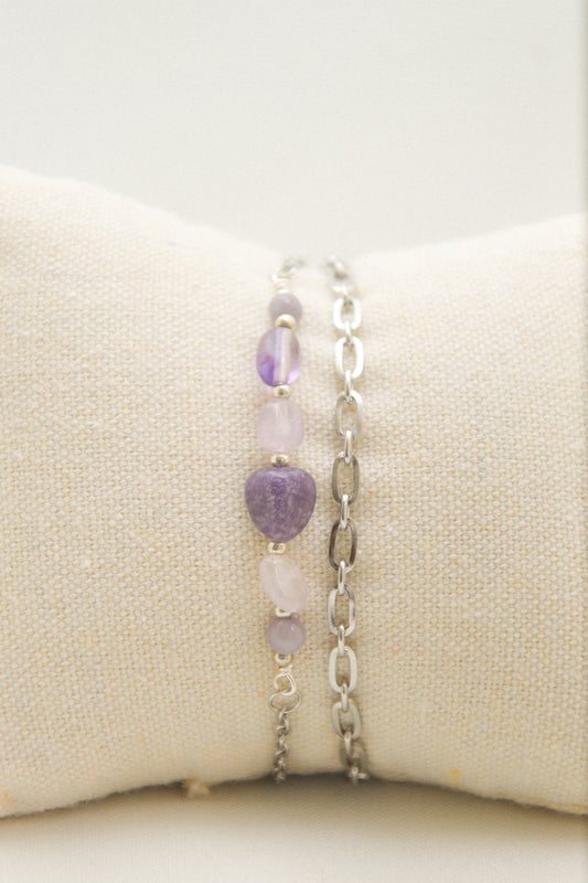 Crystal double bracelet