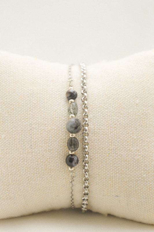 Crystal double bracelet