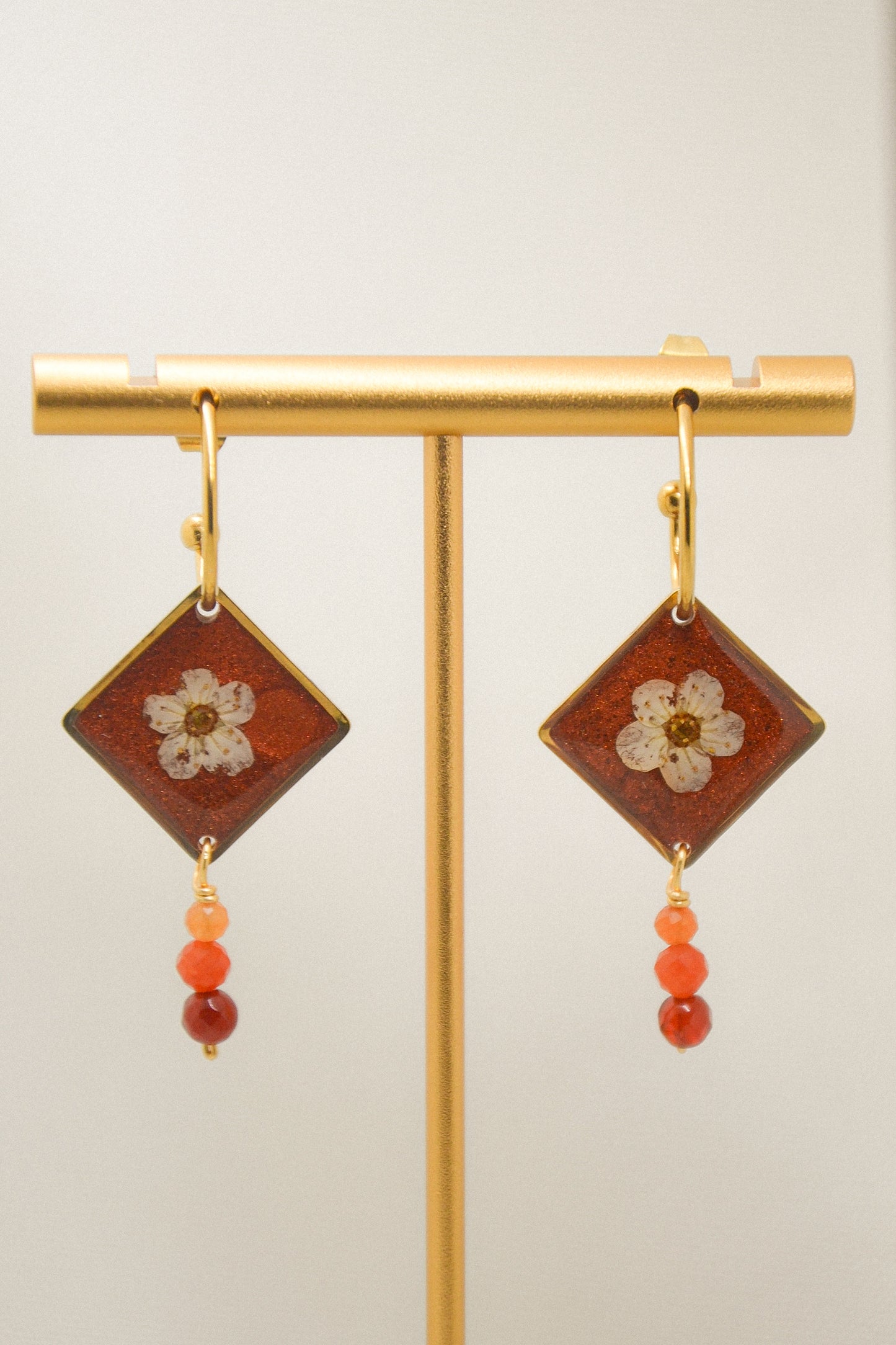 Myosotis & Carnelian earrings