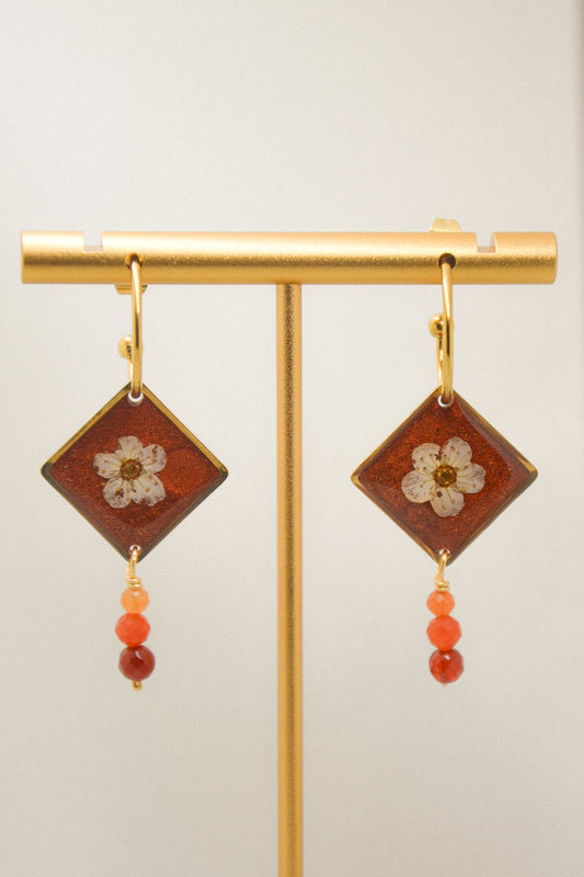 Myosotis & Carnelian earrings